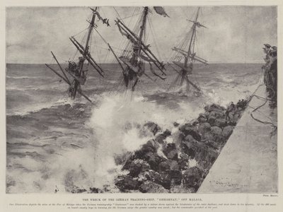 El naufragio del barco escuela alemán, Gneisenau, frente a Málaga de Henry Charles Seppings Wright